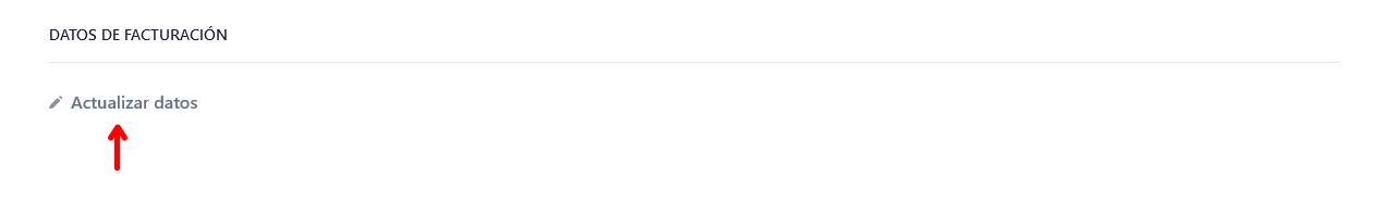 Actualizar datos facturación