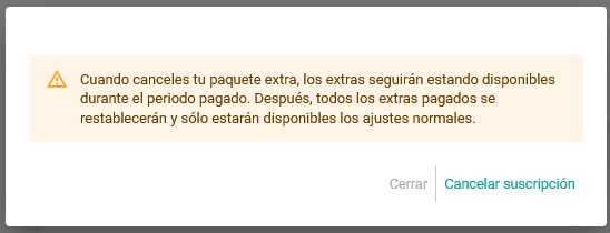 Cancelando extras