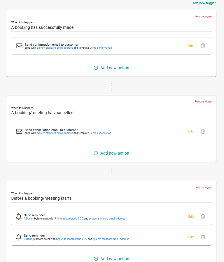 TuCalendi workflow with two reminders