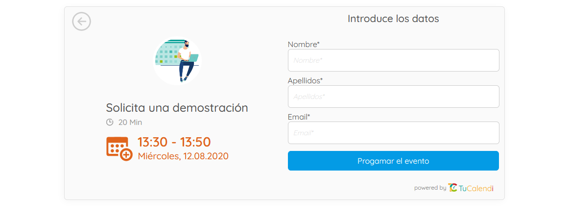 Introducción los datos de la reserva