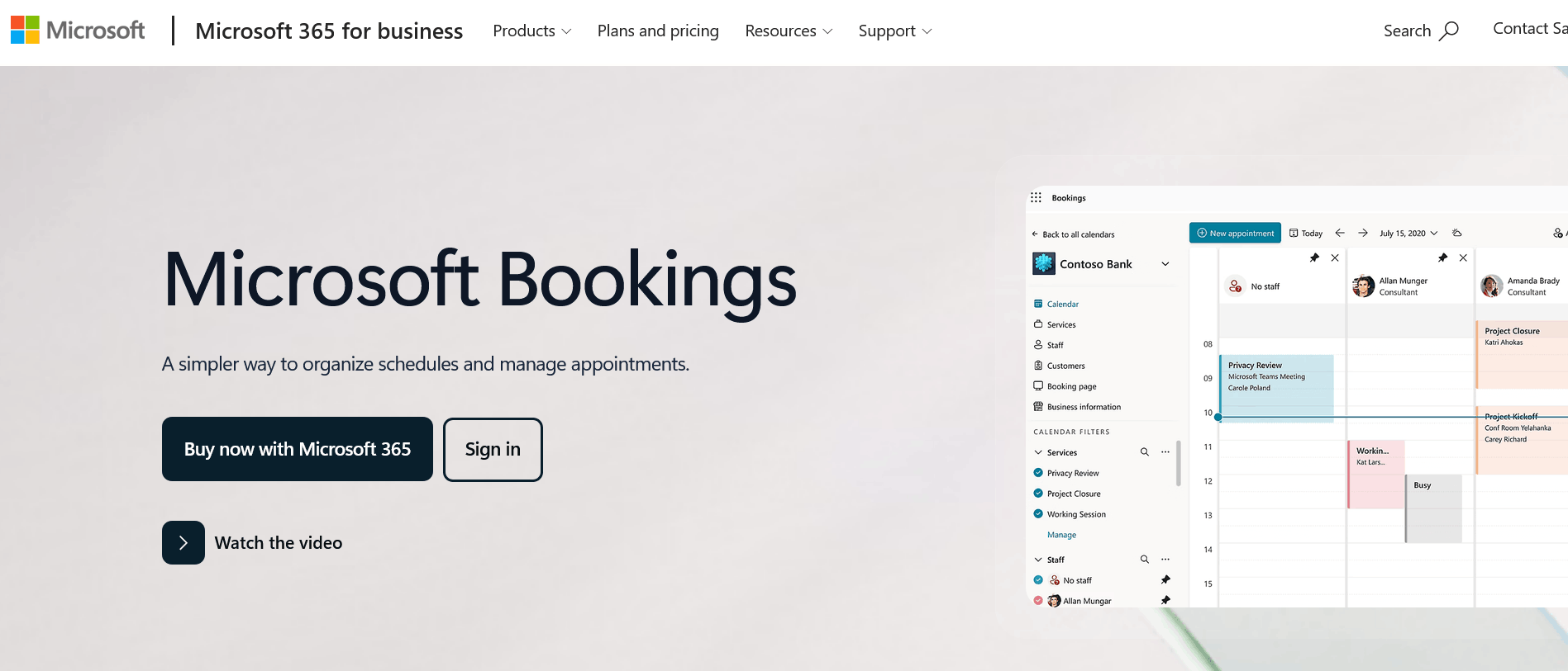 Microsoft Bookings Website