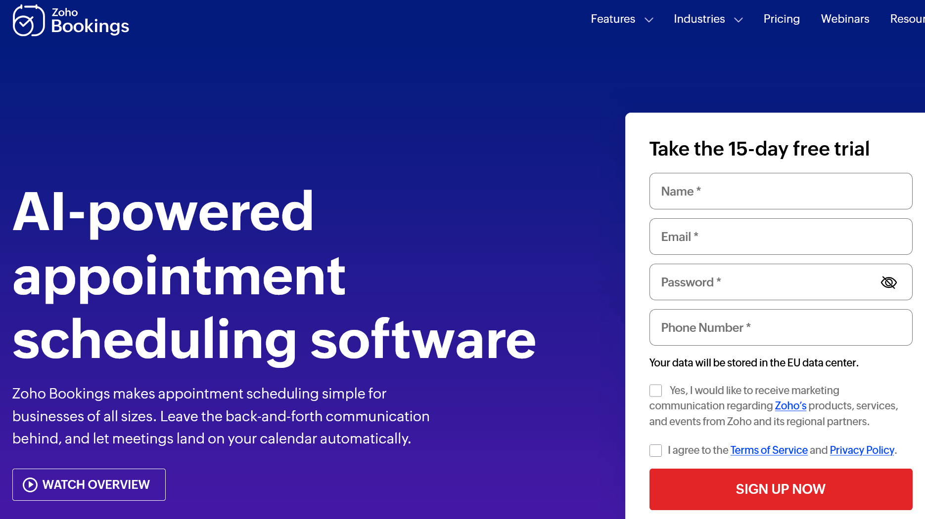 Zoho Bookings Website
