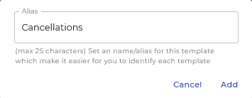 Cancellation templates alias 
