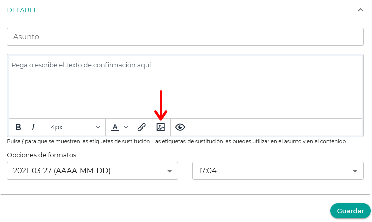 Añadir imagen en la plantilla de confirmación