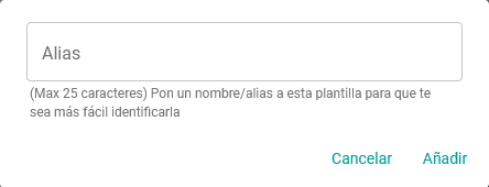 Alias de la plantilla de reprogramación