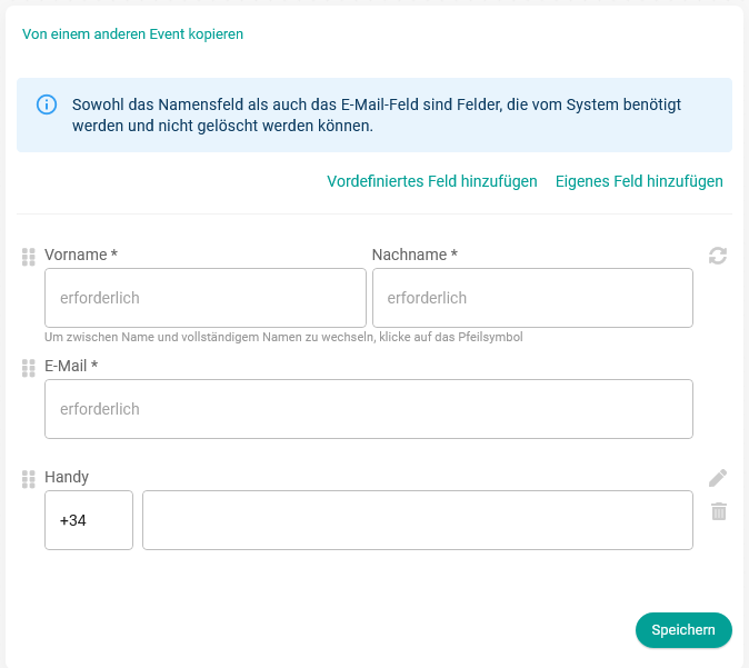 Formular ländercode set