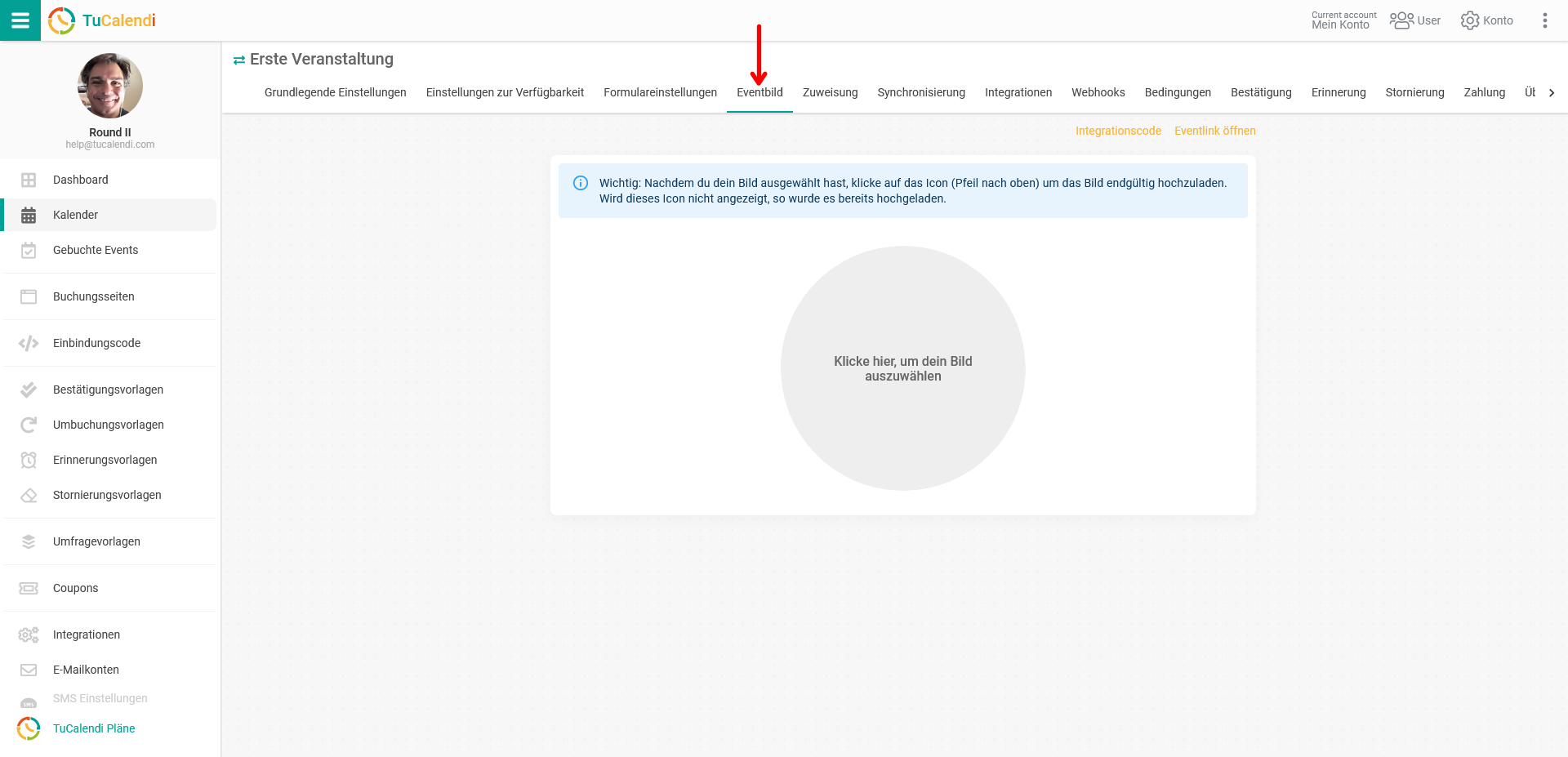 Konfiguration Ereignisbild