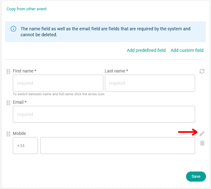 Set default country code in forms