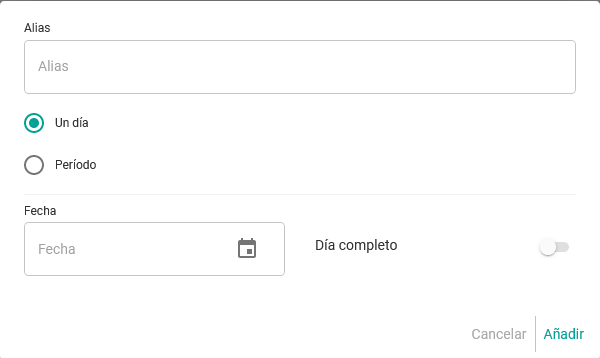 Configurar días libres autodefinidos