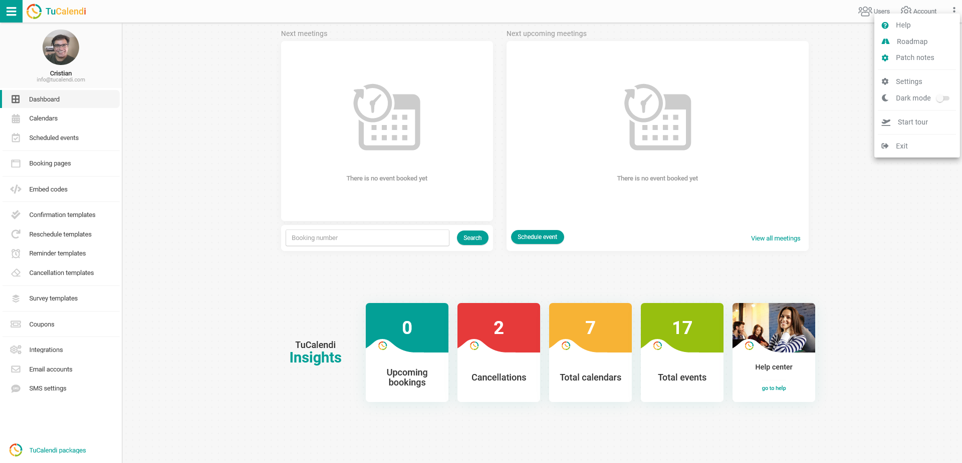 Access to start TuCalendi's onboarding tour