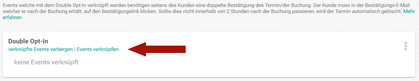 Events mit Double Opt-In verknüpfen