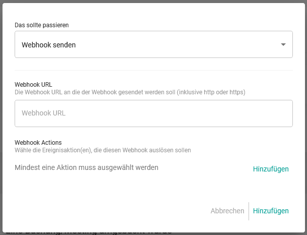 Webhook zur Sendebestätigung hinzufügen