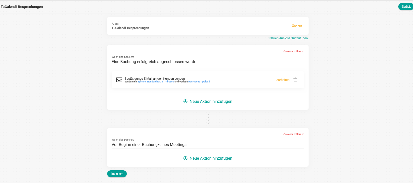 Workflow mit zwei Auslösern