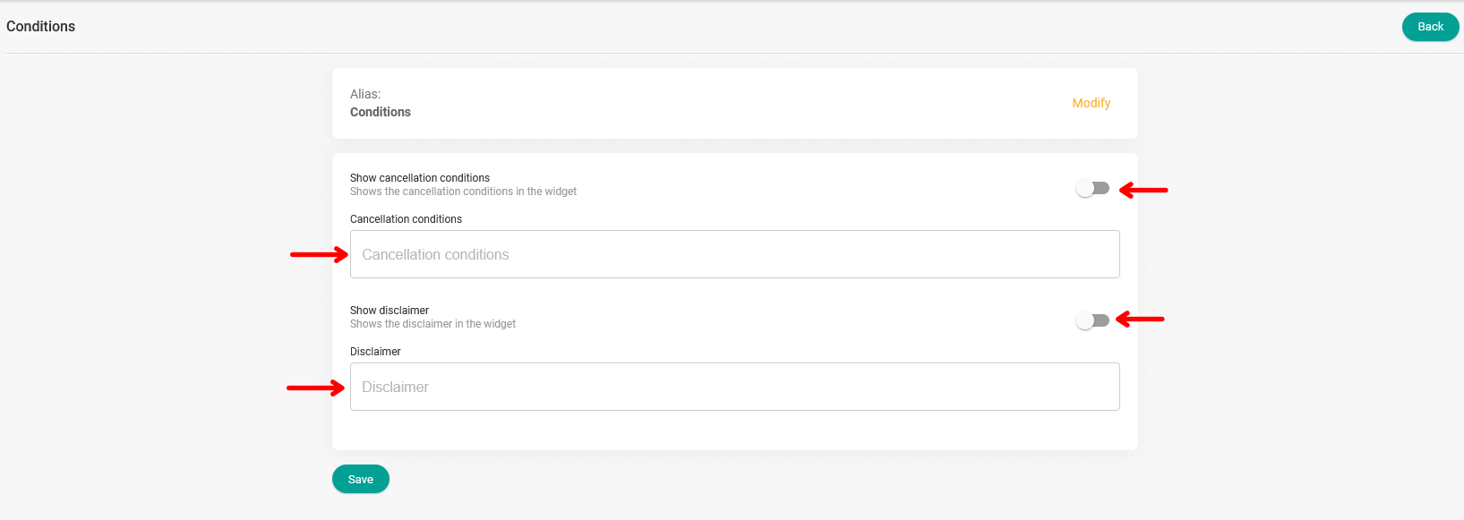 Creating a terms flow