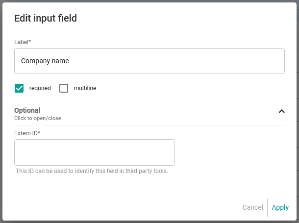 External ID in custom field