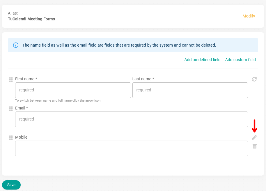 Predefined field added