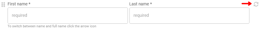 Choose first and last name in predefined field