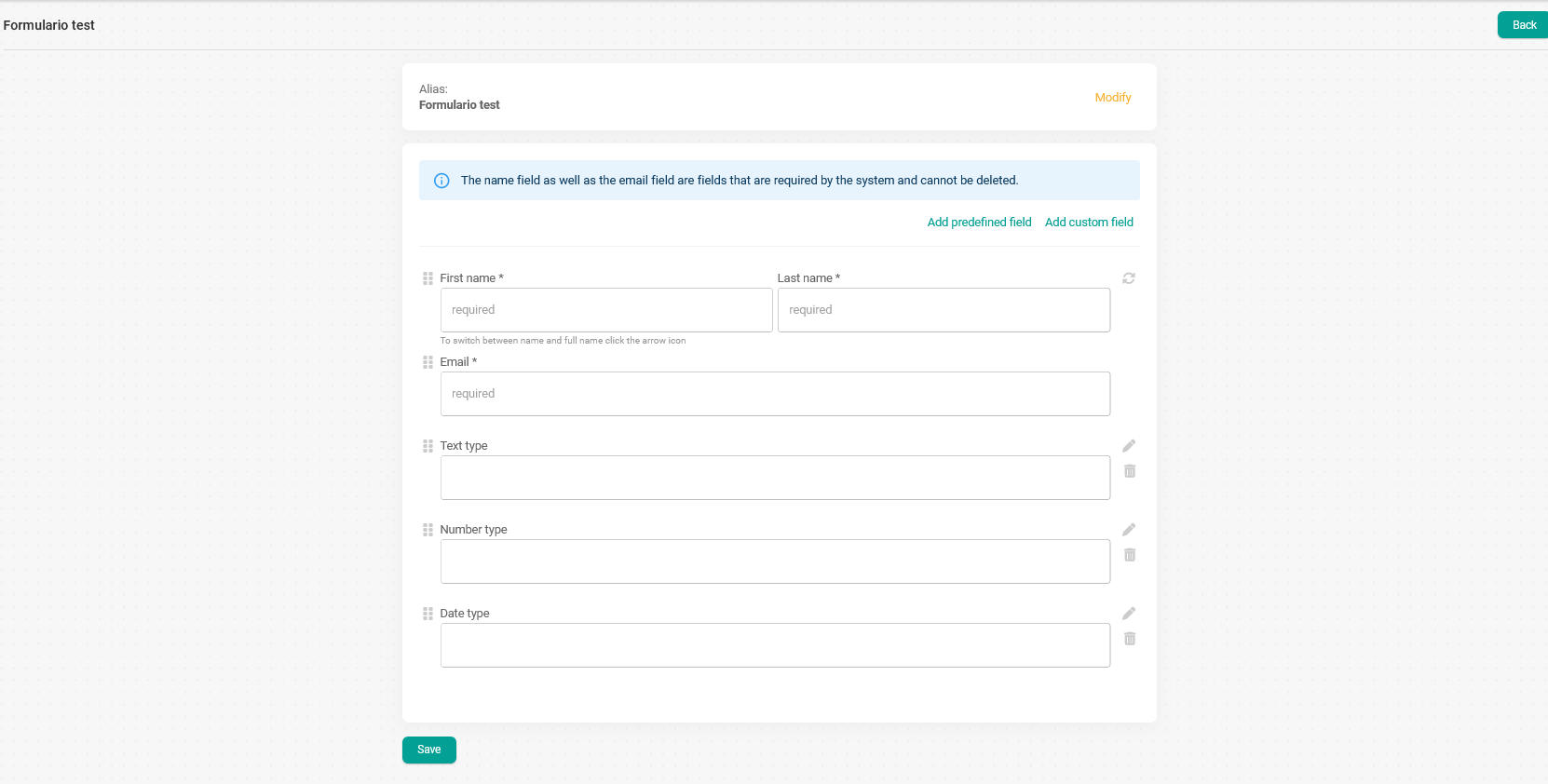 Text fields added