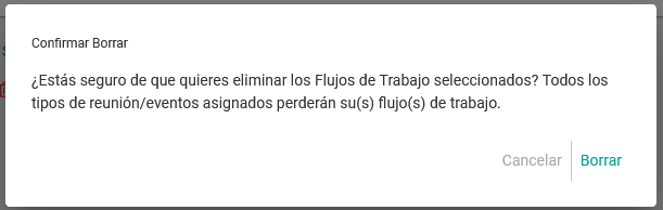 Confirmar borrar flujo de trabajo