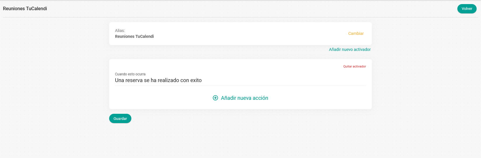 Flujo de trabajo con activador una reserva se ha realizado con éxito.