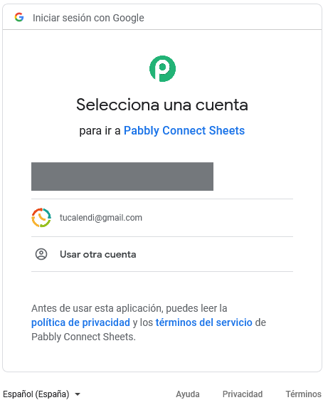 Autorización Pabbly Connect y Google