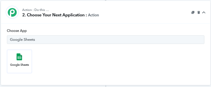 Buscar Google Sheets como acción en Pabbly Connect