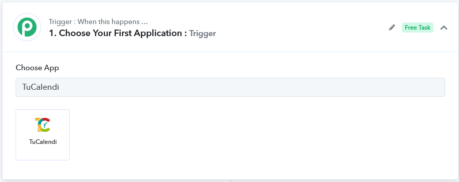 Buscar TuCalendi como disparador en Pabbly Connect