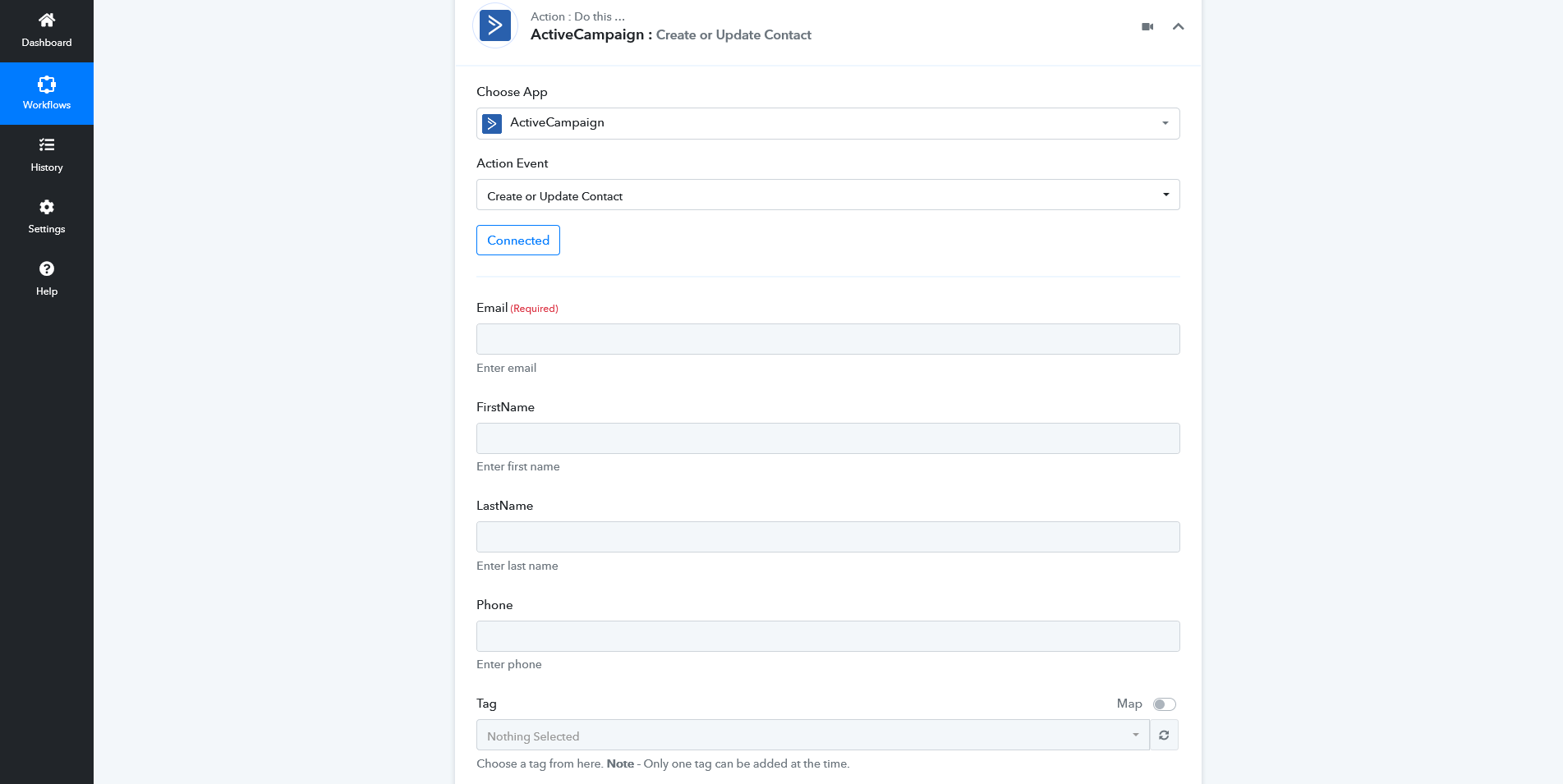 Configurar flujo de trabajo en Pabbly Connect