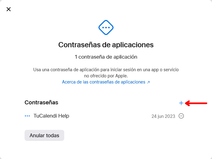 Generar contraseña de aplicaciones en Apple
