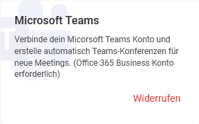 Aufhebung der Integration mit Microsoft Teams