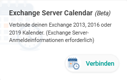 Integration des Microsoft Exchange-Kalenders