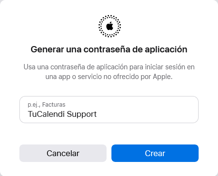Generar contraseña de aplicación en Apple