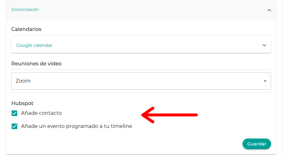 Habiitar hubspot en los enventos