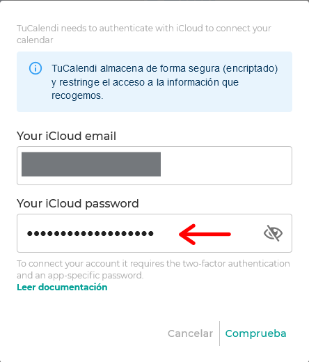 Integrar iCloud y TuCalendi