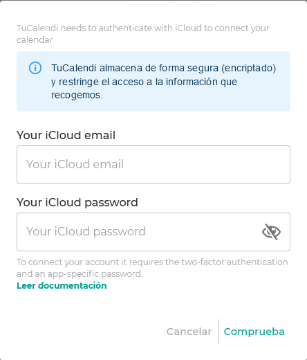 Integrando iCloud con TuCalendi