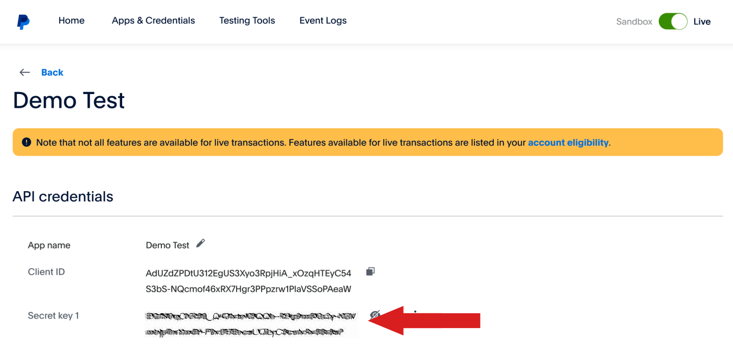 Paypal show secret