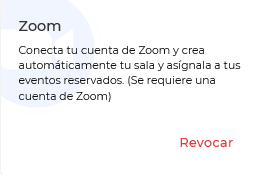 Revocar la integración Zoom y TuCalendi