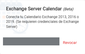 Revocar integración con Microsoft Exchange Calendar