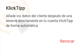 Revocar integración con KlickTipp