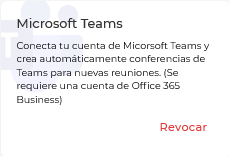 Revocar integración Microsoft Teams