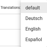 Avaliable translations