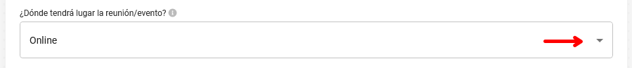 Lugar dónde tendrá lugar la reunión