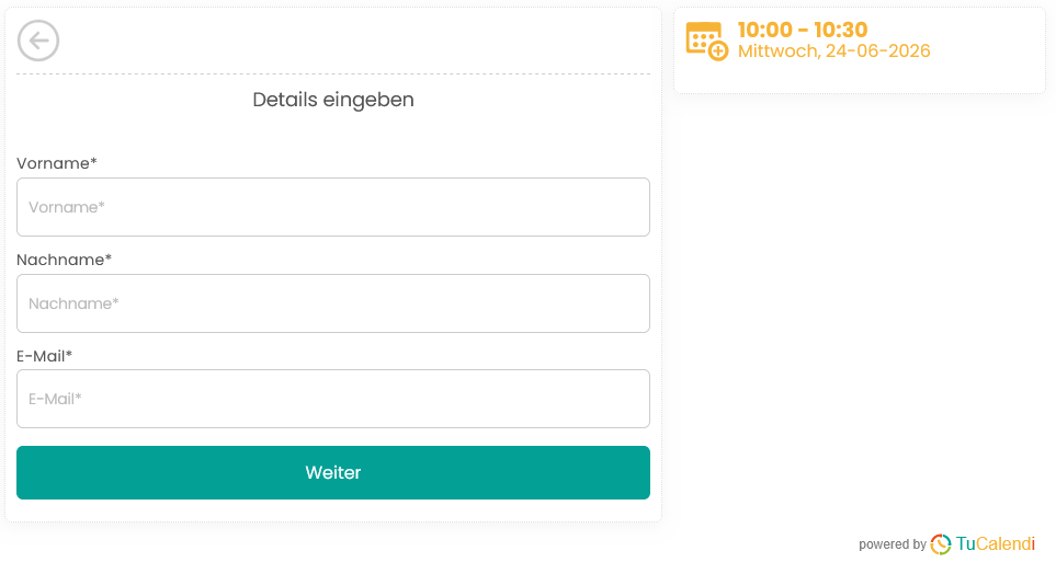 Schritt 3 des TuCalendi-Widgets v3, das auf meetfy.me verwendet wird