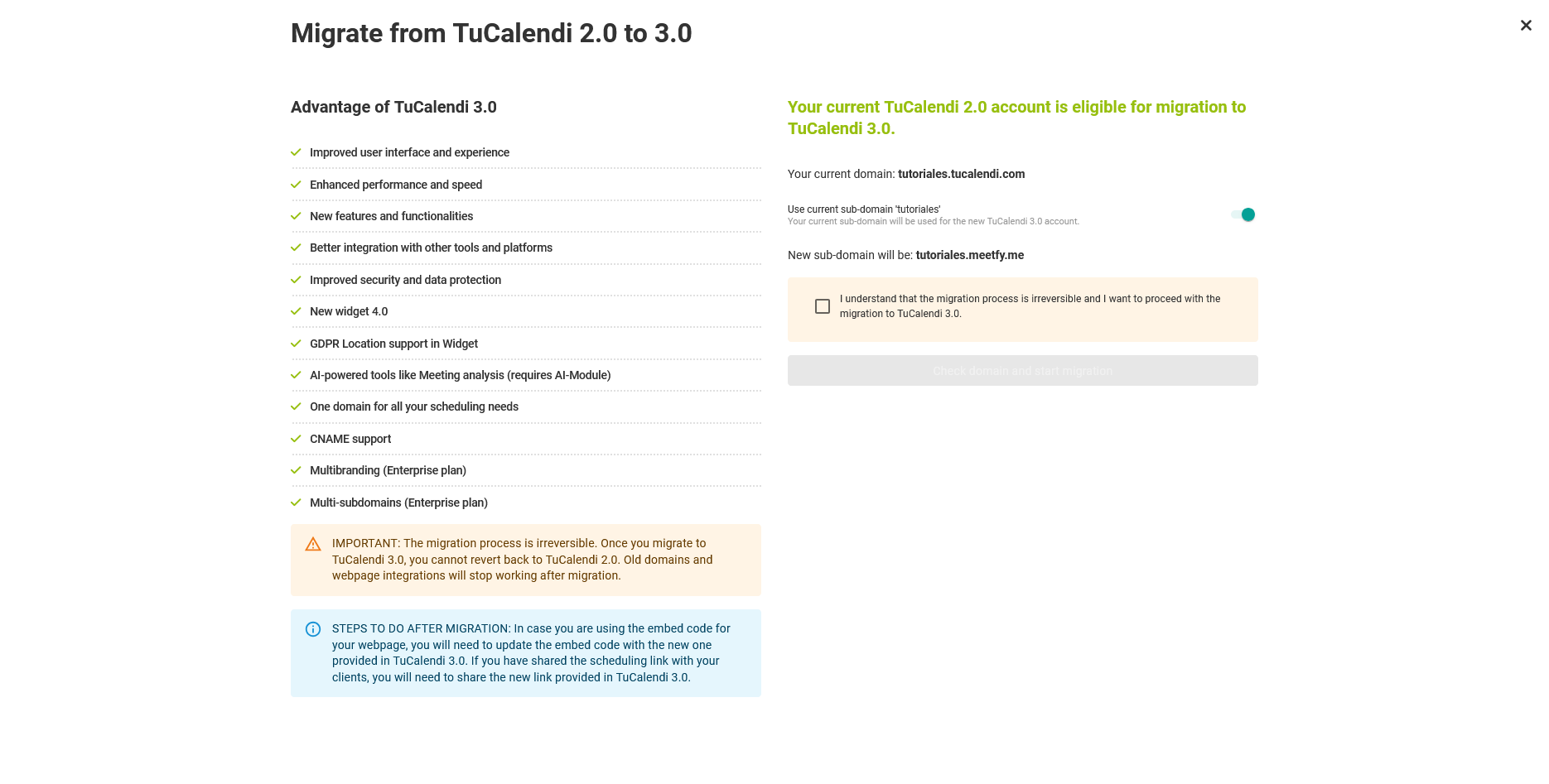 Migration to TuCalendi 3.0