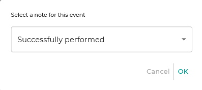 Select the note for an event