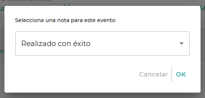 Incluir nota en un evento finalizado
