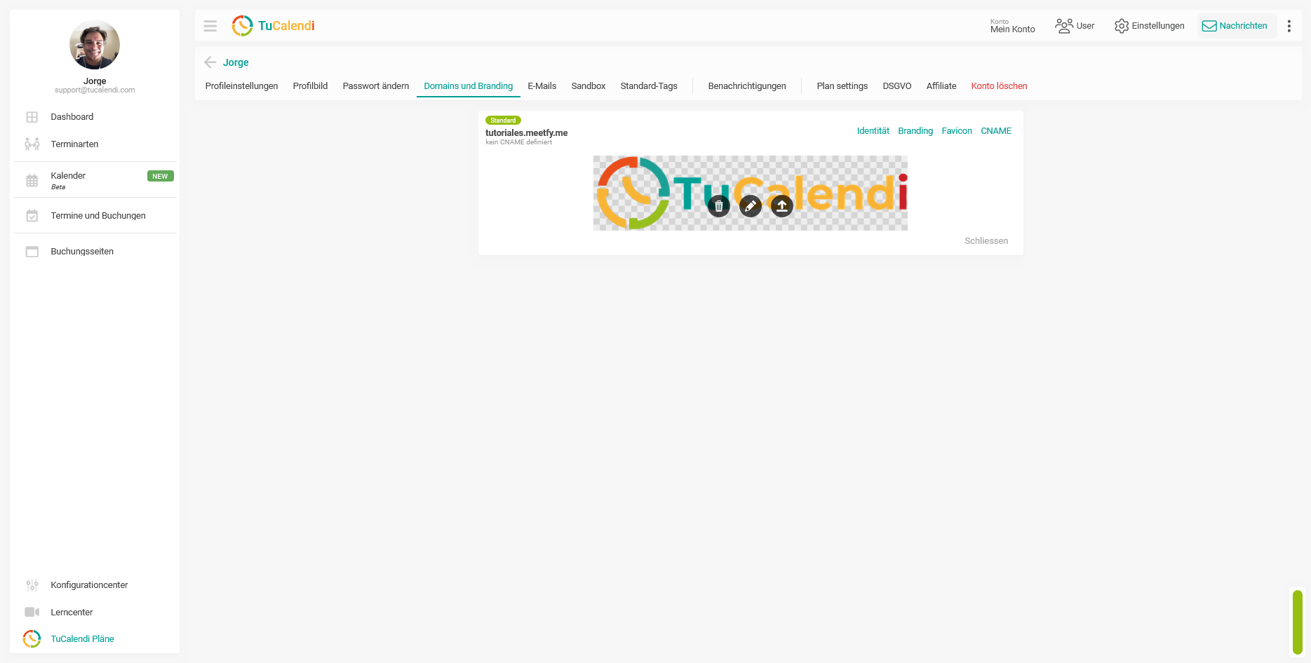 Branding hochladen