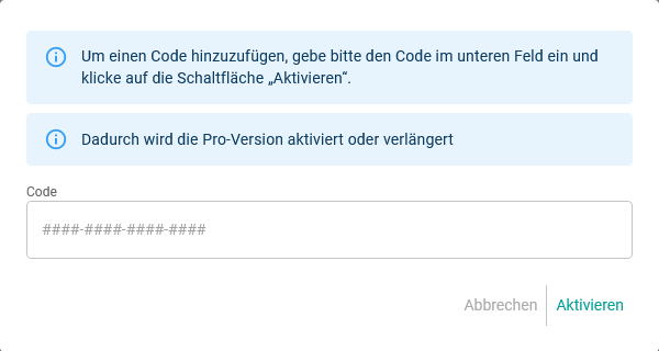 Code hinzufügen