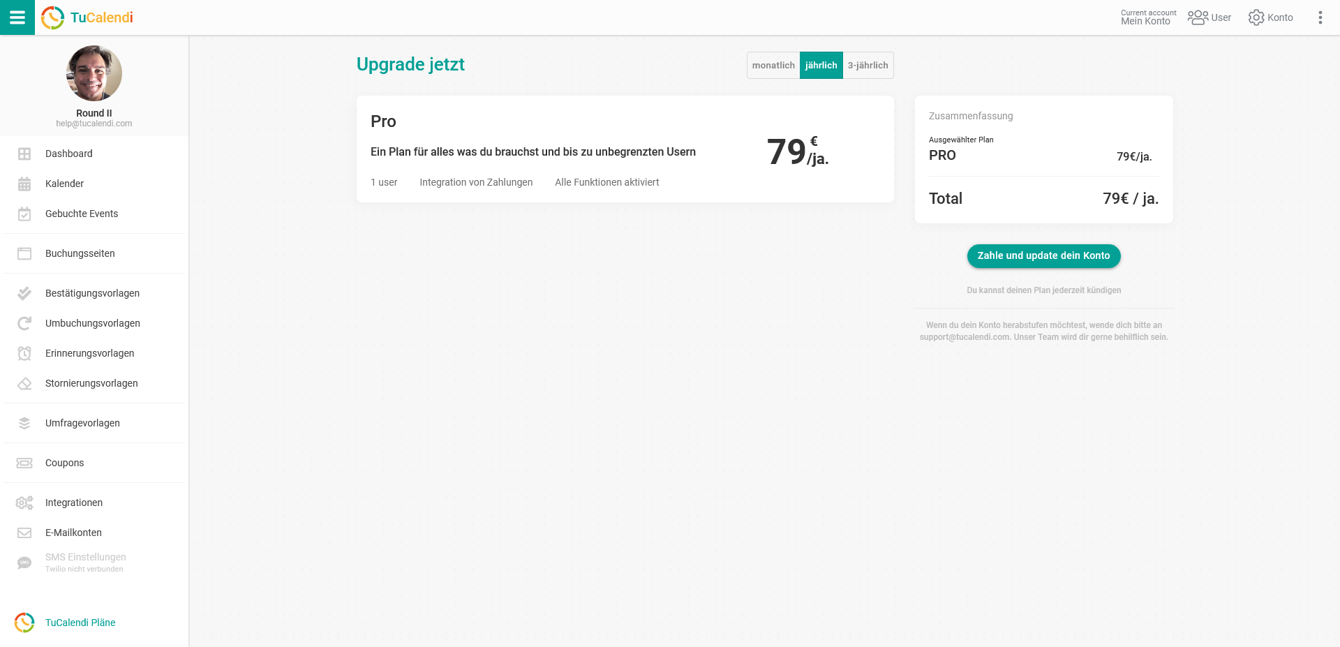 Preisplan aktualisieren