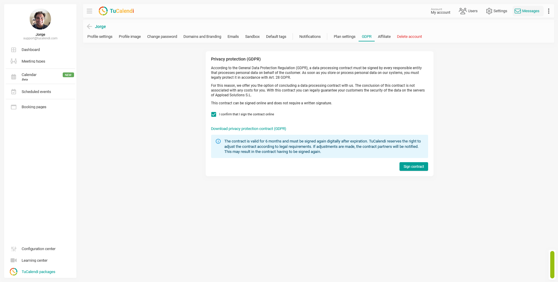Sign GDPR contract